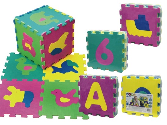 Otroške puzzle iz pene, 9 kosov, Unikatoy
