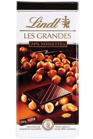 Temna čokolada s celimi lešniki Les Grandes, Lindt, 150 g