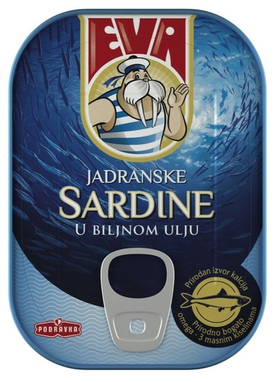 Sardine v rastlinskem olju, Eva, 100 g