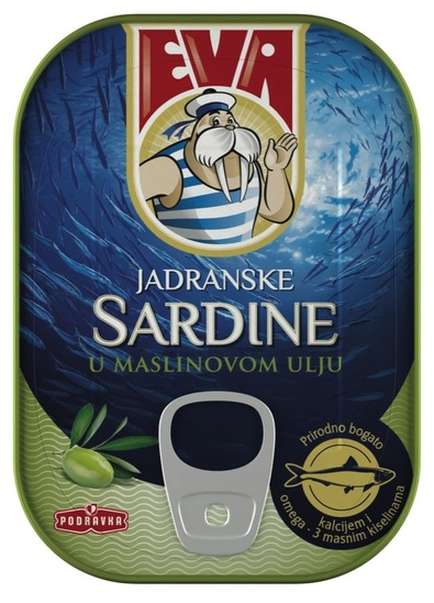Sardine v oljčnem olju, Eva, 100 g