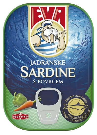 Sardine z zelenjavo, Eva, 100 g