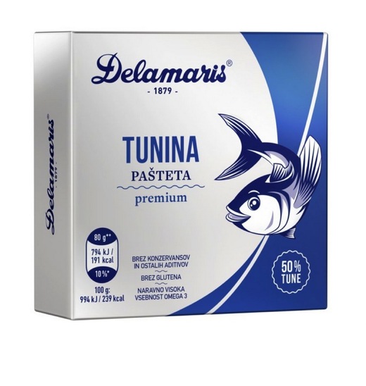 Tunina pašteta Premium, Delamaris, 80 g