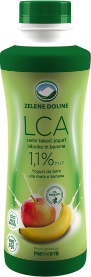 Jogurt LCA jabolko-banana, 1,1 % m.m., Zelene Doline, 500 g
