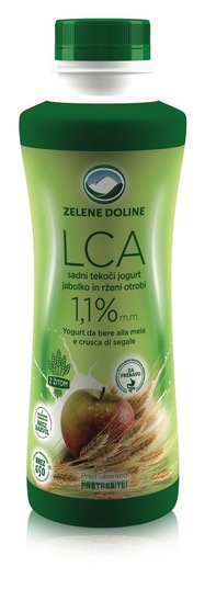 Jogurt LCA, jabolko in rž, 1,1 % m.m., Zelene Doline, 500 g