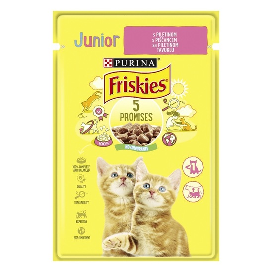 Hrana za mačke, piščanec v omaki, Friskies Junior, 85 g