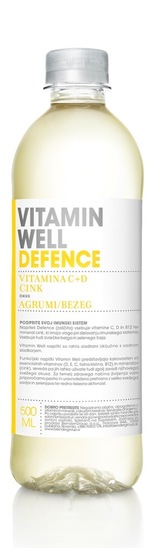 Voda z okusom, Defence, Vitamin Well, 0,5 l