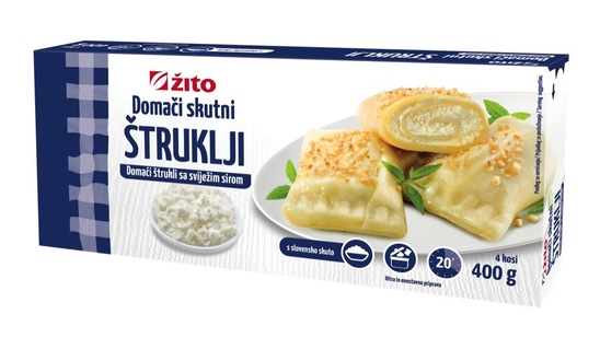 Domači skutni štruklji, Žito, zamrznjeno, 400 g