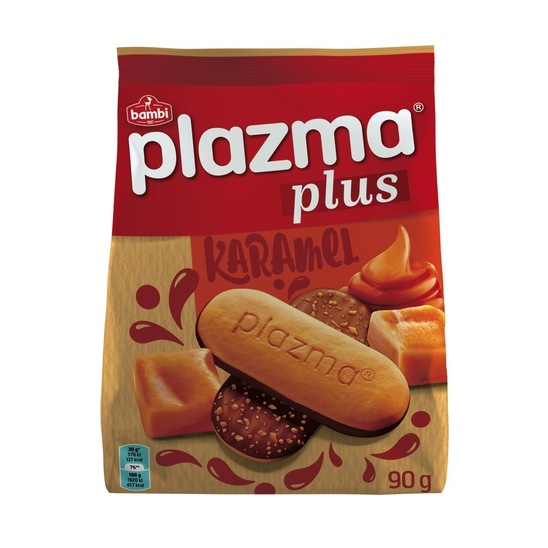 Keksi Plus, karamela, Plazma, 90 g