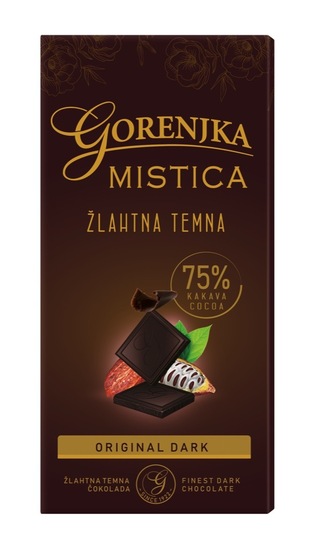 Temna čokolada Mistica 75 %, Gorenjka, 100 g