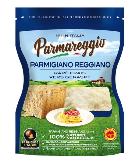Trdi sir za ribanje Parmigiano Reggiano, Parmareggio, ZOP, pakirano, 60 g