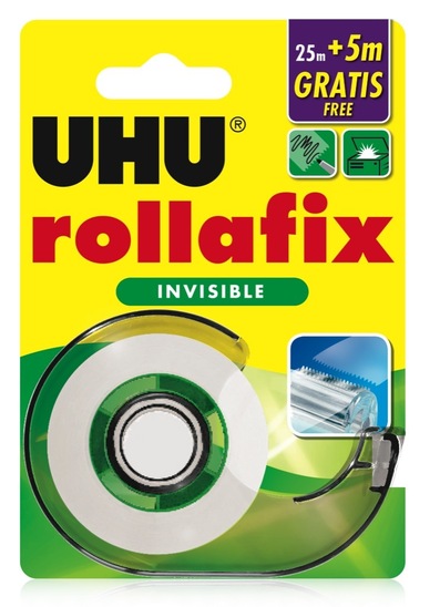 Lepilni trak Rollafix invisible, Uhu, 25 m + 5 m gratis
