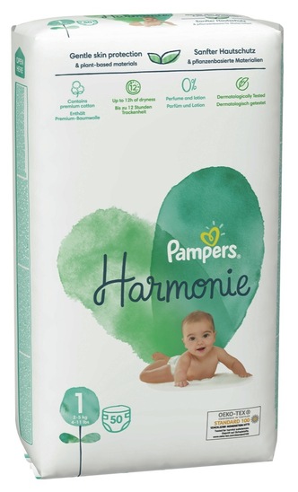 Plenice Pampers Harmonie S1, 2-5 kg, 50/1