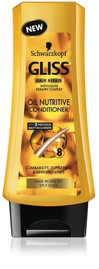 Balzam za lase Gliss Oil Nutrition, proti razcepljenim konicam, 200 ml