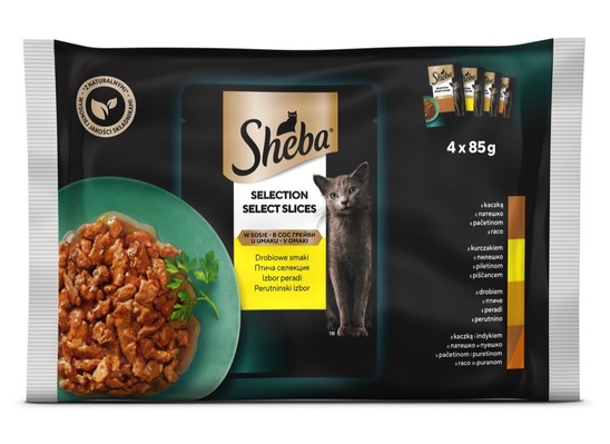 Hrana za mačke perutninski izbor, Sheba, 4x85 g