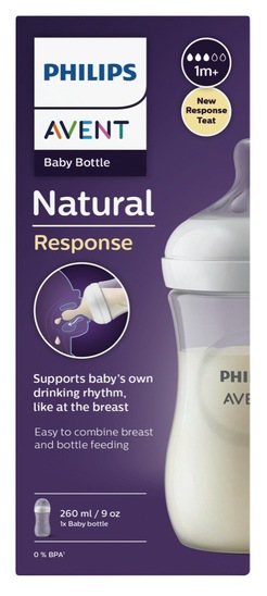 Plastična steklenička, Natural Response, Avent, 260 ml