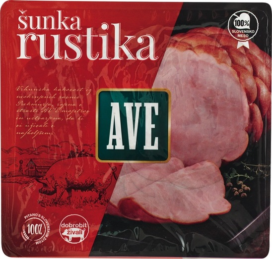 Narezek šunka Rustika, Ave, pakirano, 100 g