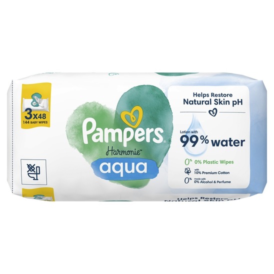 Vlažilni robčki Aqua Harmonie, Pampers, 3 x 48 kos