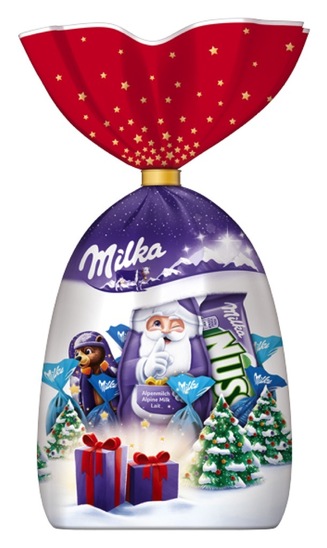 Čokolada božični mix vrečka, Milka, 126 g