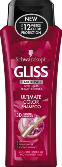 Šampon za lase Ultimate Color, za barvane lase, Gliss, 250 ml