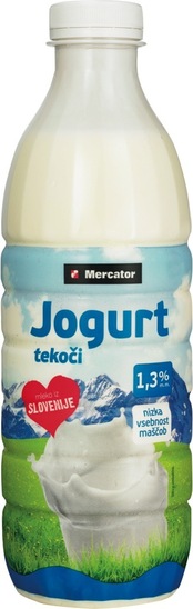 Tekoči jogurt, 1,3 % m.m., Mercator, 1000 g