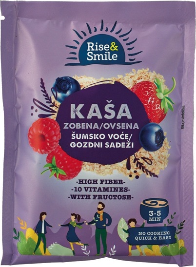 Ovsena kaša z gozdnimi sadeži, Rise & Smile, 65 g