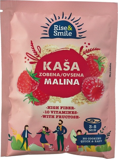 Ovsena kaša z malino, Rise & Smile, 65 g