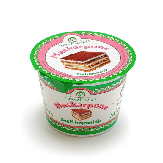 Sveži kremni sir maskarpone, Loška mlekarna, 250 g