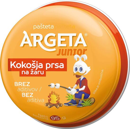 Kokošja pašteta Junior, kokošja prsa na žaru, Argeta, 95 g