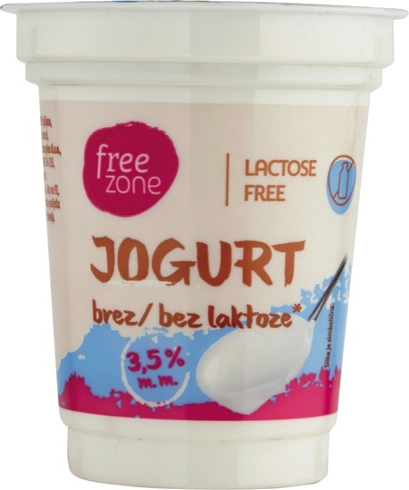 Jogurt čvrsti brez laktoze, Free Zone, 180 g