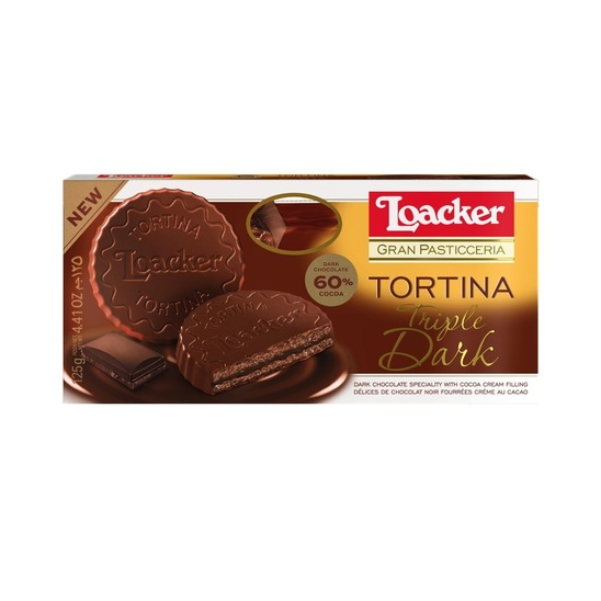 Čokoladna specialiteta Tortina triple dark, Loacker, 125 g