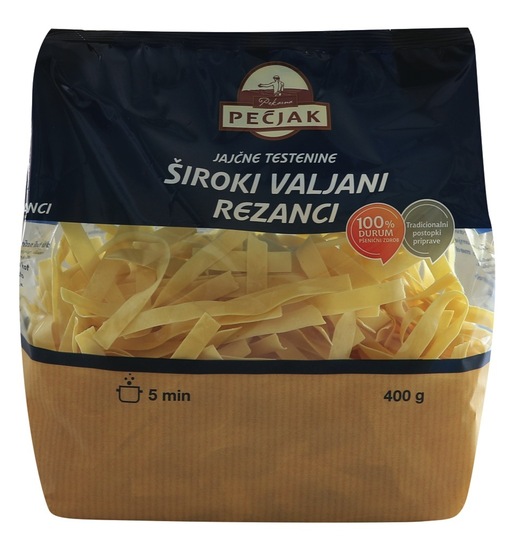 Široki valjani rezanci, Pečjak, 400 g