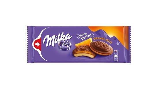 Keksi Choco Dessert polnjeni s pomarančo, Milka, 147 g