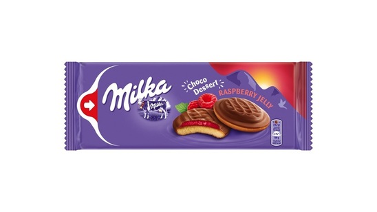 Keksi Choco Dessert z malinin nadevom, Milka, 147 g