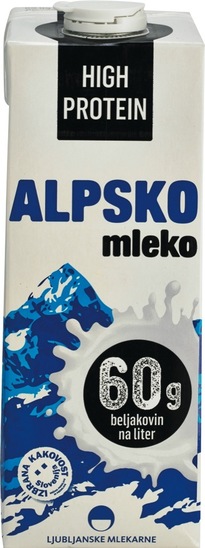 Alpsko mleko s proteini, 0,5 % m.m., Ljubljanske mlekarne, 1 l