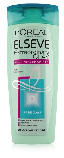 Šampon za lase Elseve Extraordinary Clay, za mastno lasišče in suhe konice, Loreal, 200 ml