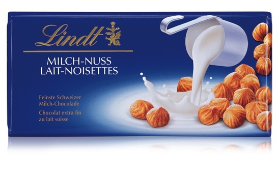 Čokolada s celimi lešniki, Lindt, 100 g