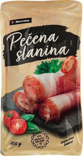 Narezek pečena slanina, Mercator, pakirano, 150 g