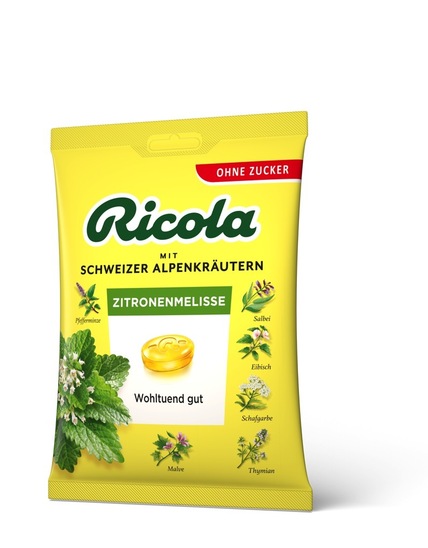 Zeliščni bonboni, melisa, Ricola, 75 g