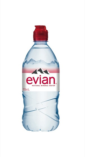 Negazirana izvirska voda, Evian, 0,75 l
