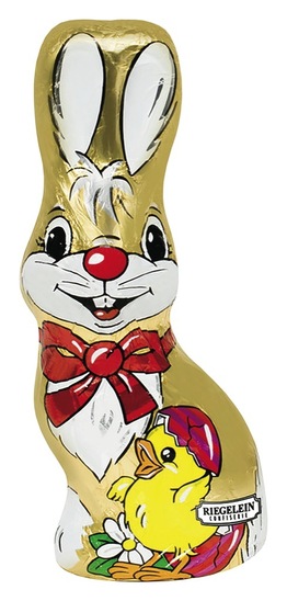 Čokoladni sedeči velikonočni zajček, Riegelein, 150 g