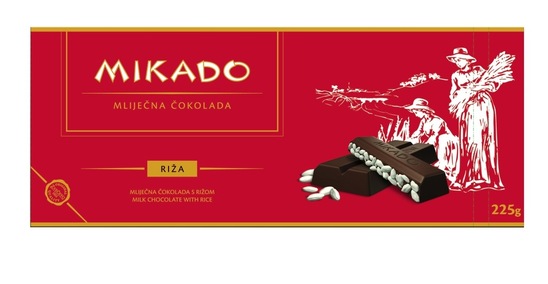 Čokolada z rižem, Mikado, 225 g