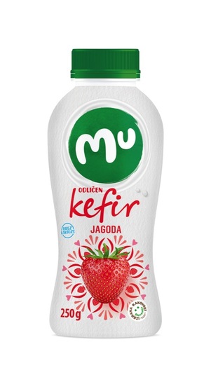 Kefir, jagoda, brez laktoze, Mu, 250 g