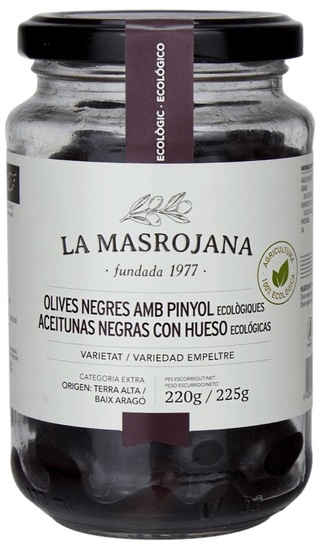 Bio suhe črne olive Empeltre s koščico, La Masrojana, 220 g