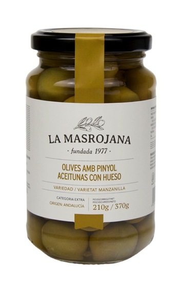 Zelene olive Manzanilla v slanici, La Masrojana, 370 g