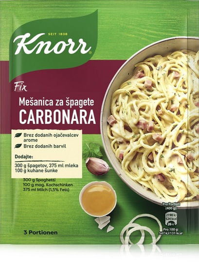 Mešanica začimb za omako Carbonara, Knorr Fix, 36 g