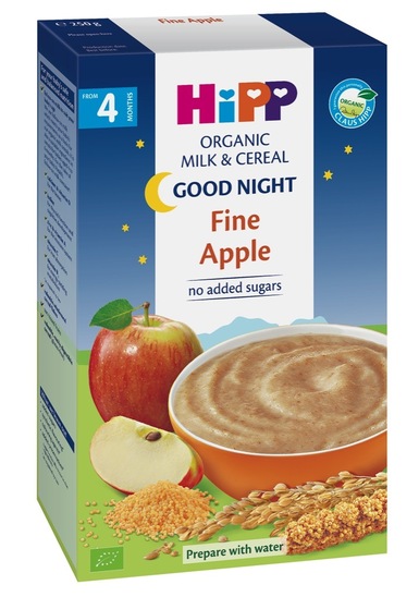 Bio mlečna kašica za lahko noč z jabolki, po 4. mesecu starosti, Hipp, 250 g