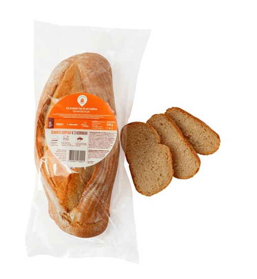 Pšenični mešani kruh, Slovenski, za dopeko, Pekarna Grosuplje, pakirano, 530 g