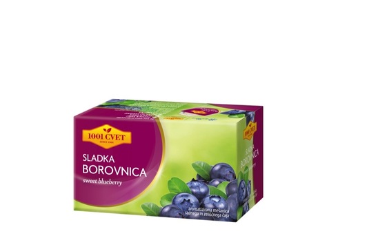 Sadni čaj, sladka borovnica, 1001 Cvet, 20 vrečk, 50 g