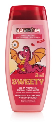 Otroški šampon in gel za tuširanje Subrina Kids Sweety, 250 ml