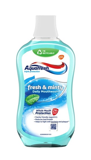 Ustna voda, Fresh & Minty, Aquafresh, 500 ml